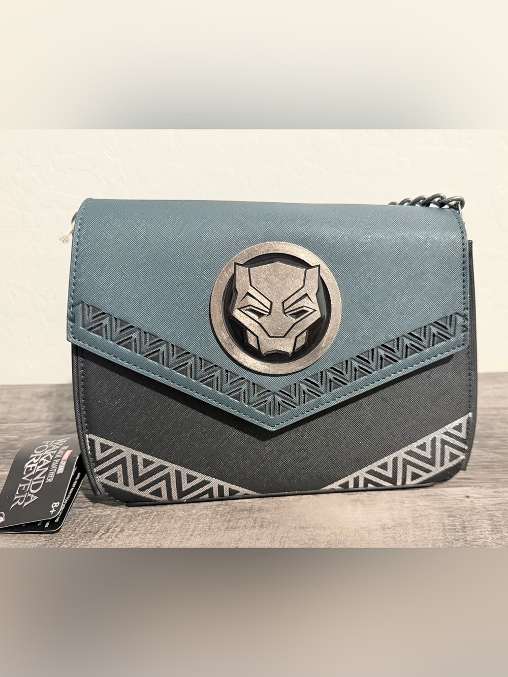 Loungefly Blue and Black Panther Emblem Crossbody